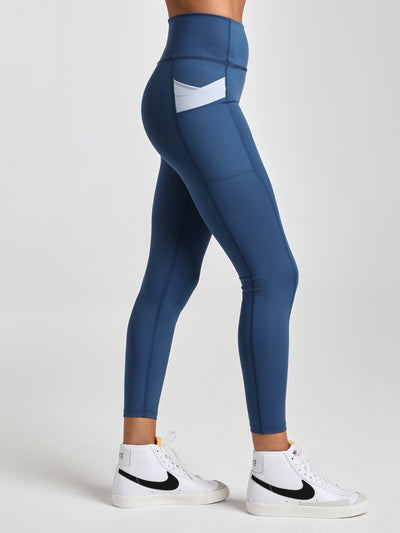 Criss-Cross Pocket Legging - Midnight/Sea-Mist