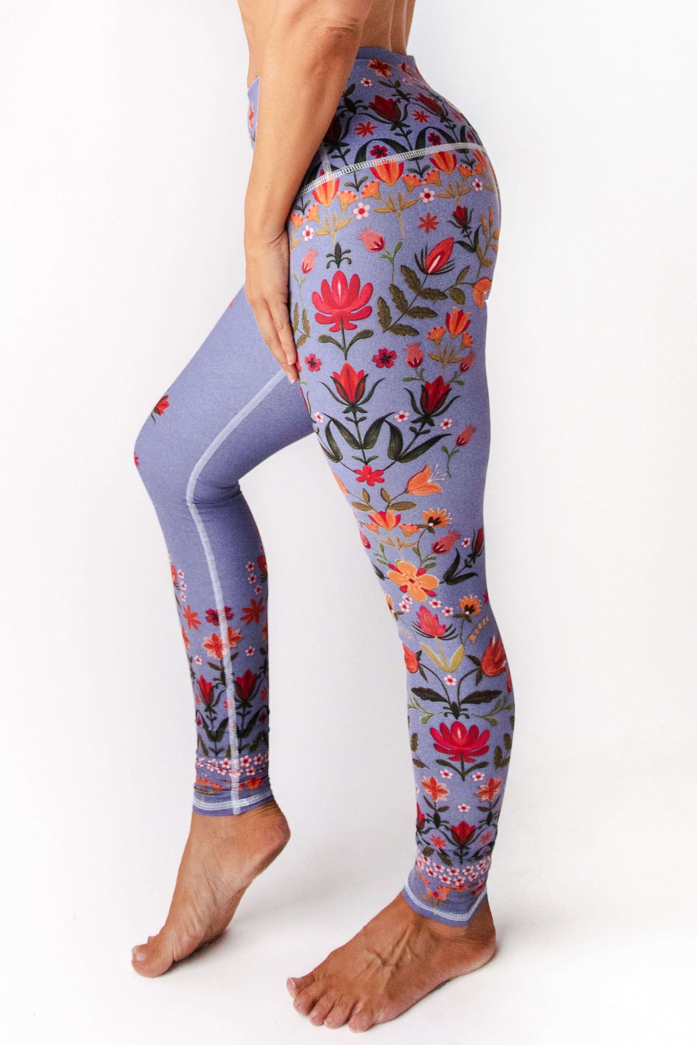 Lavender Love Printed Yoga Leggings side