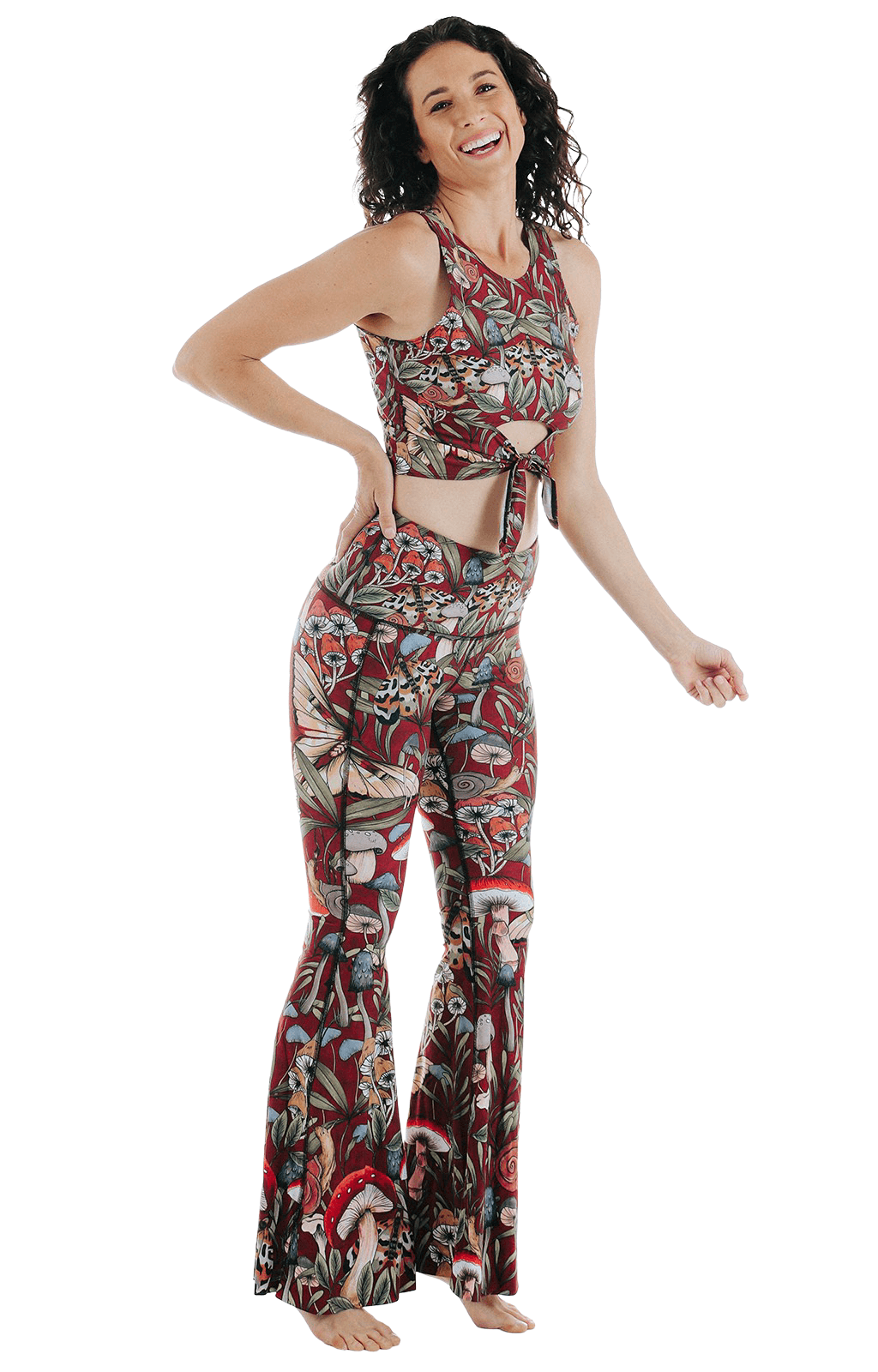 Fun Gal Printed Bell Bottoms Full View