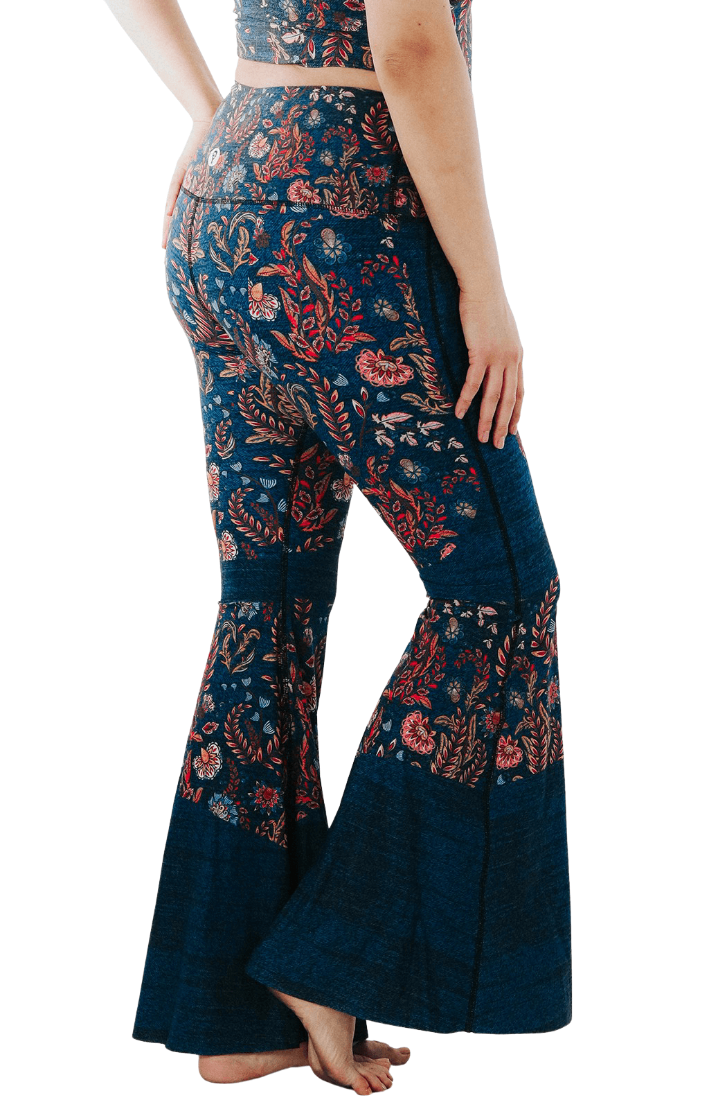 Festival Denim Printed Bell Bottoms Plus Size