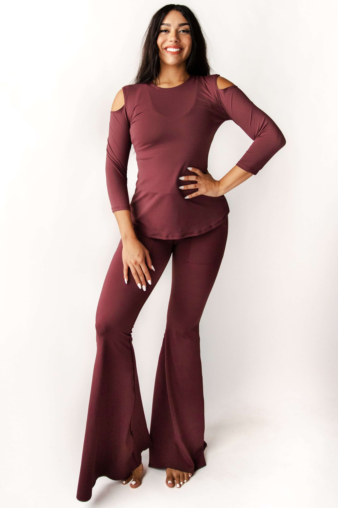 Bell Bottoms 2.0 in Maroon front full