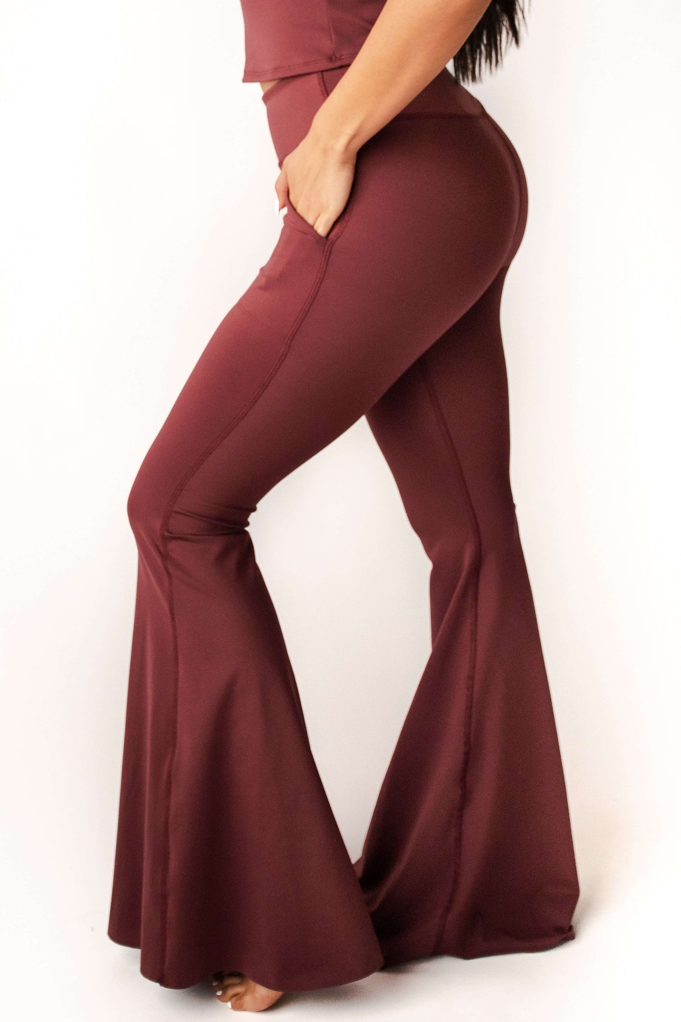 Bell Bottoms 2.0 in Maroon side