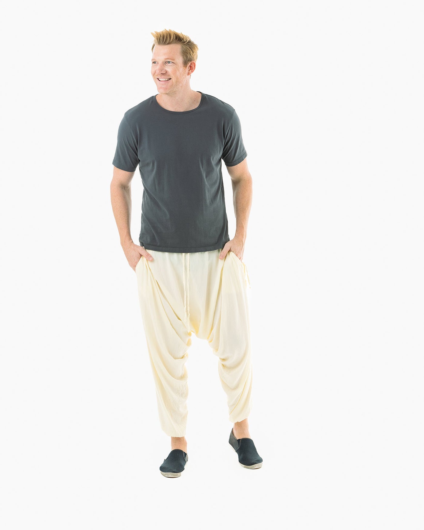 harem pants men#color_Crème