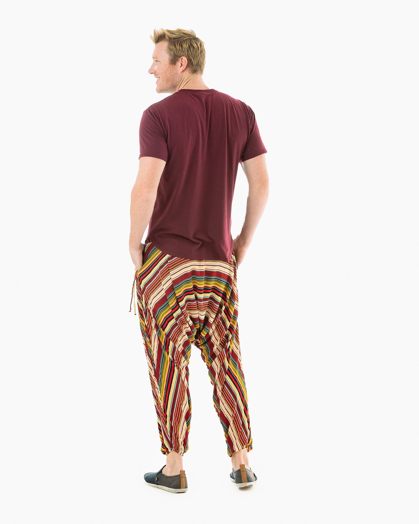 mens yoga pants#color_red stripes