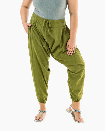 yoga harem pants#color_green