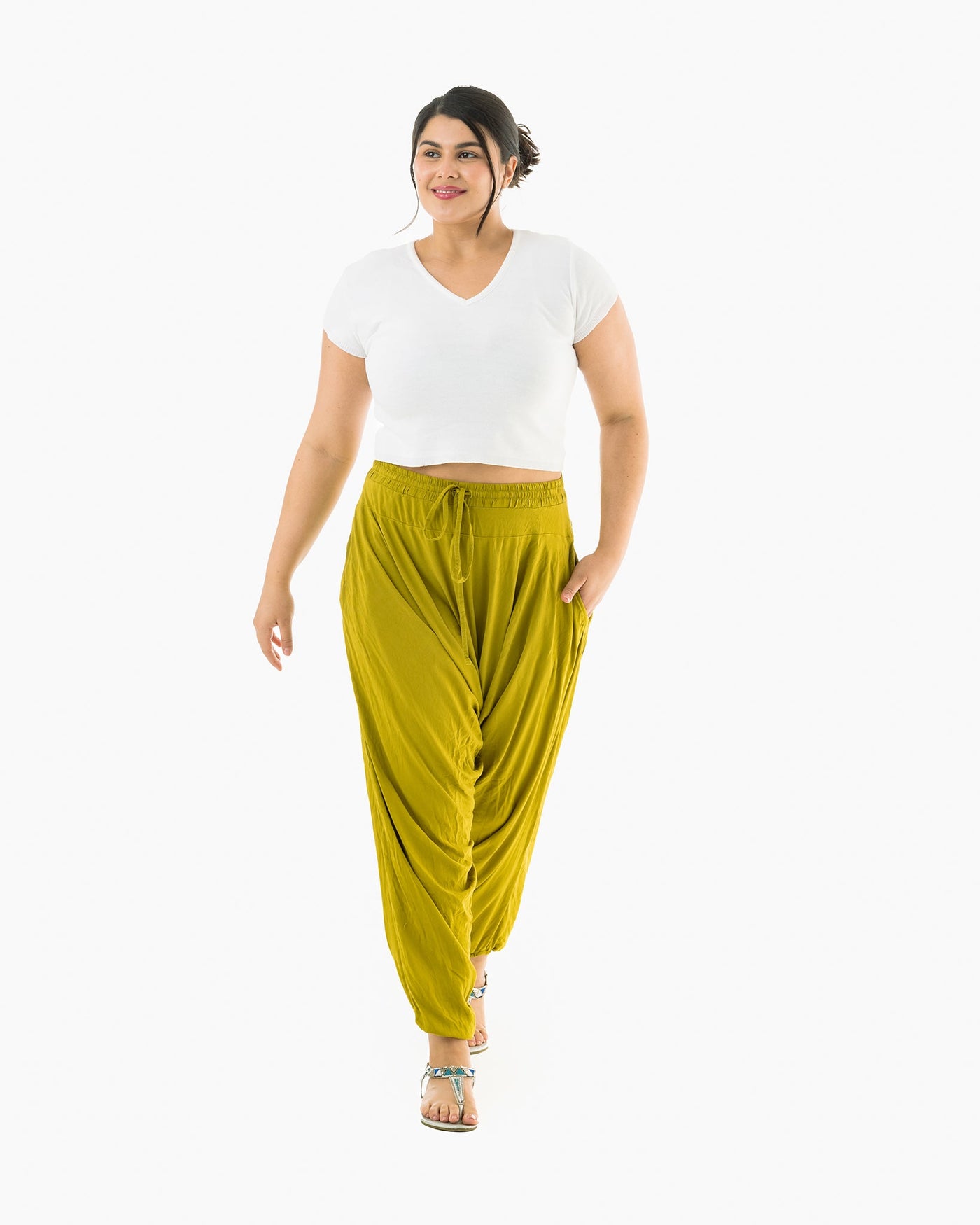 thai harem pants#color_olive