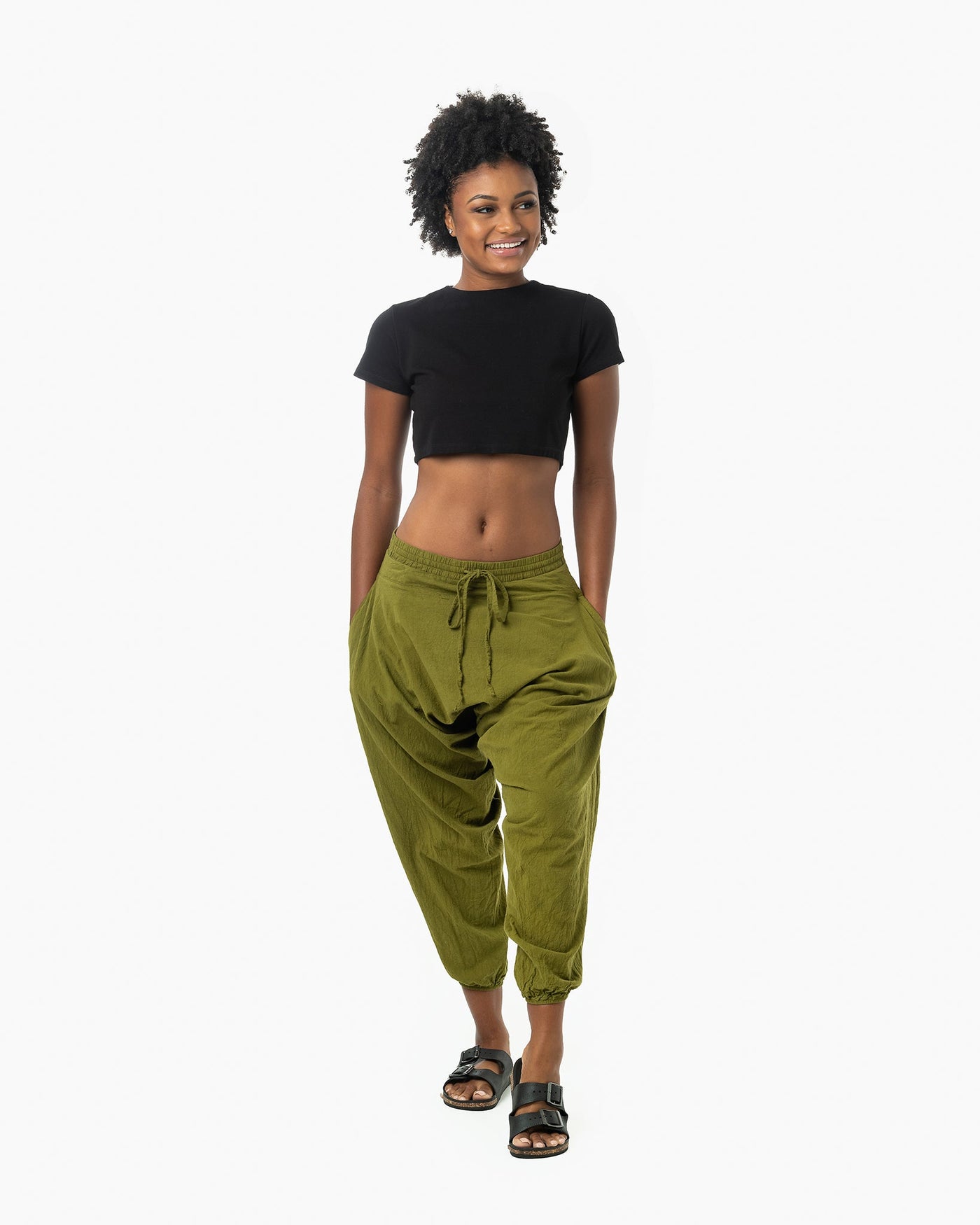 harem yoga pants#color_green