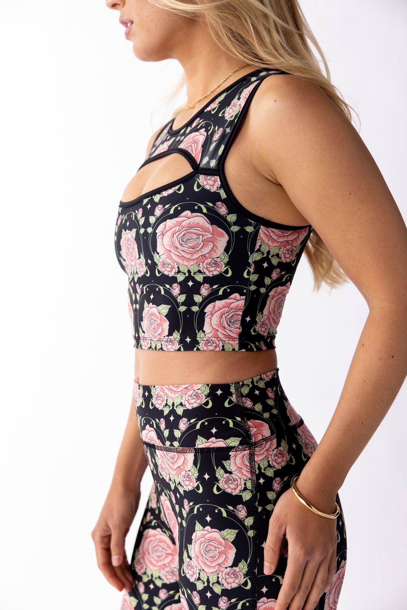 Open Heart Top - Midnight Rose