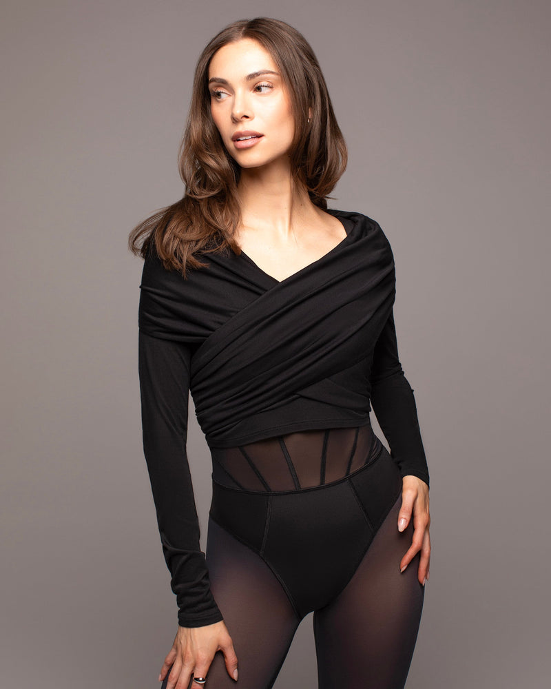 Allegro Wrap Top - Black