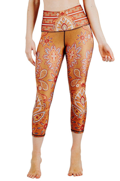 Yoga Democracy Leggings Rad Paisley Printed Yoga Crops