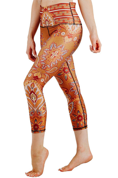 Yoga Democracy Leggings Rad Paisley Printed Yoga Crops