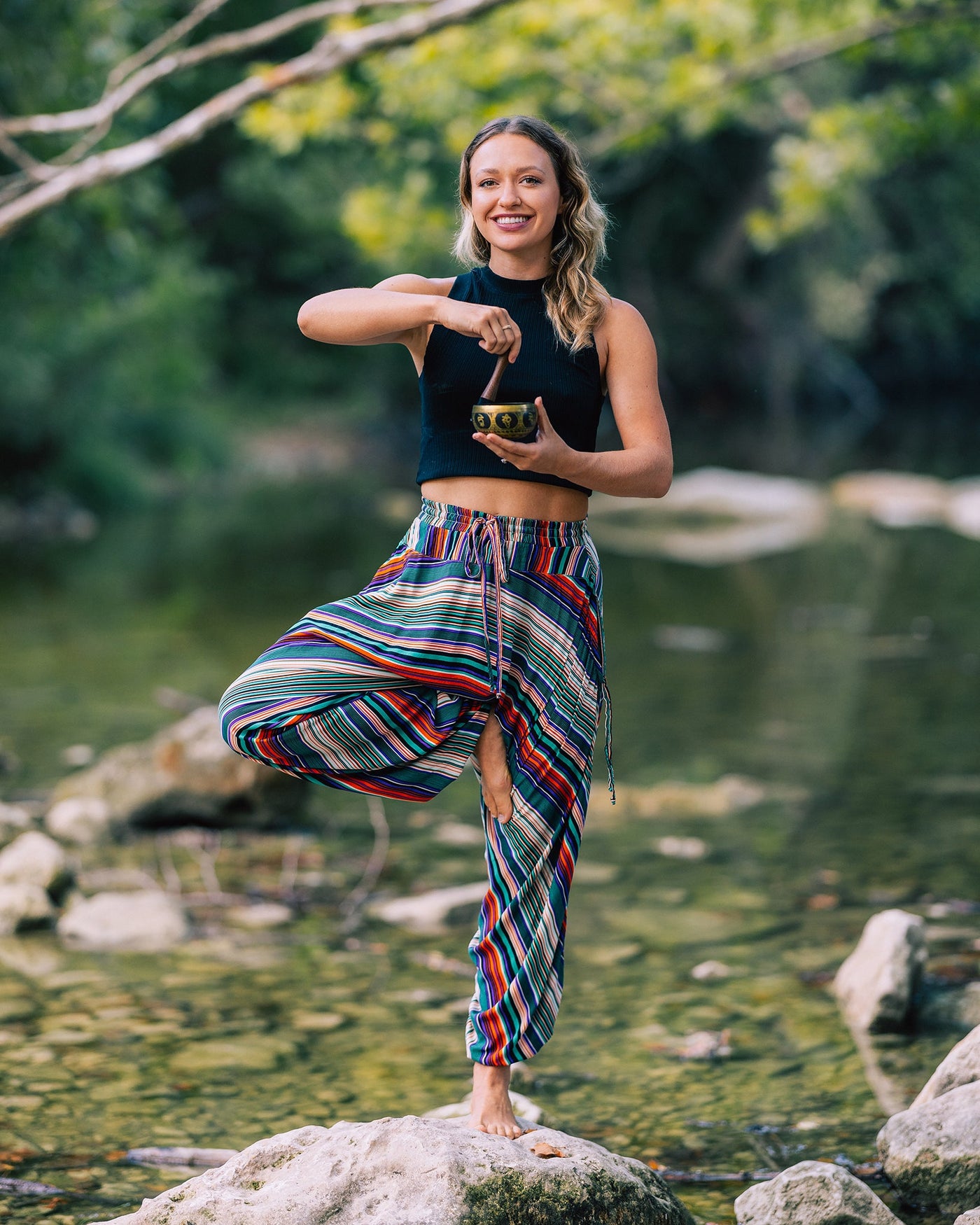 yoga poses #color_green stripes