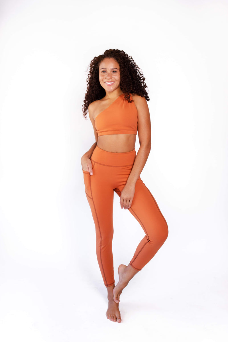 Non Stop Legging in Burnt Orange front