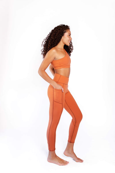 Non Stop Legging in Burnt Orange side