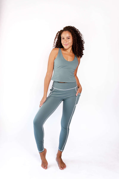 Non Stop Legging in Sage Green front