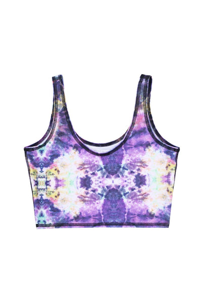 Jade Crop Yoga Top - Acid Cloud print