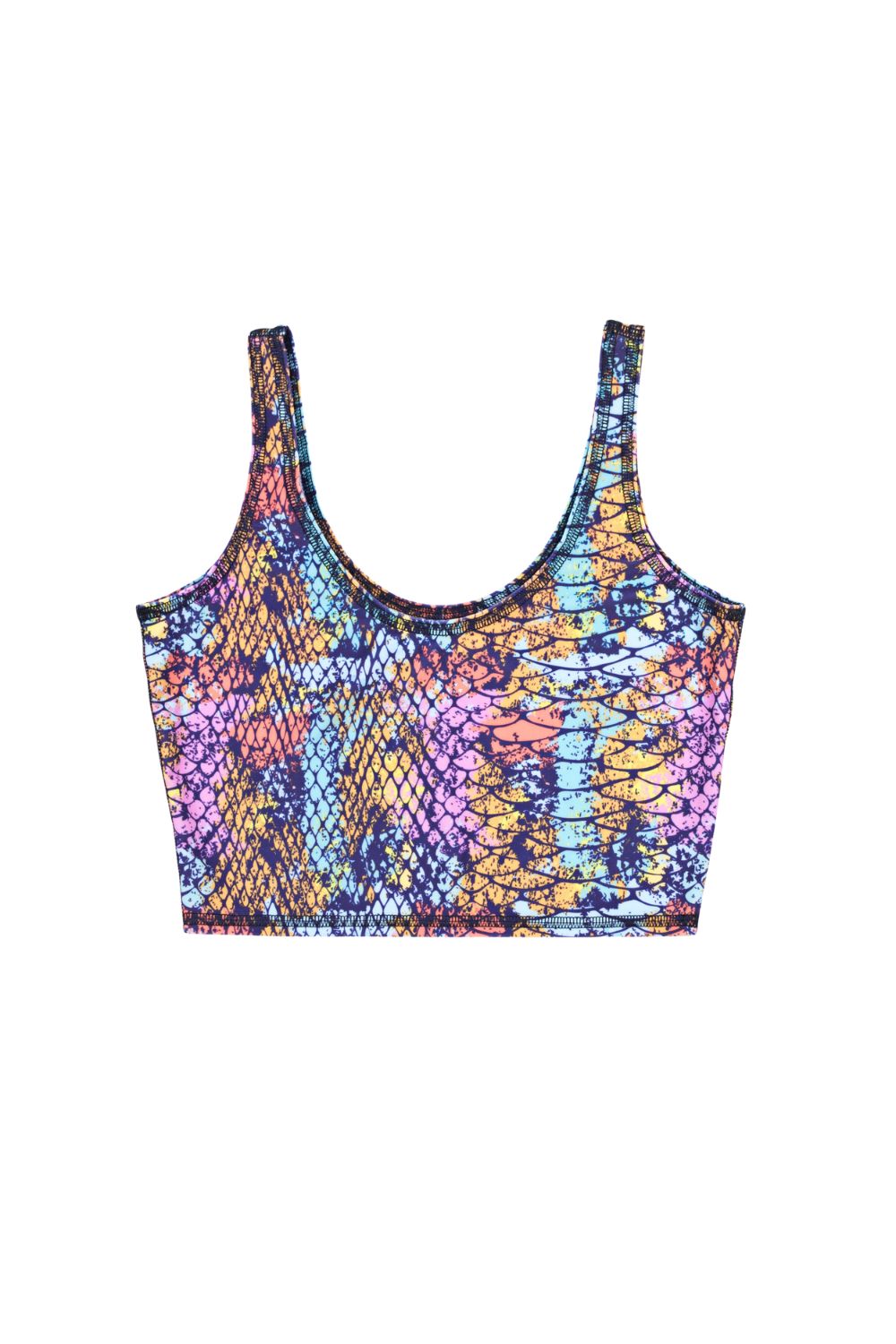 Jade Crop Yoga Top - Passion Cobra print