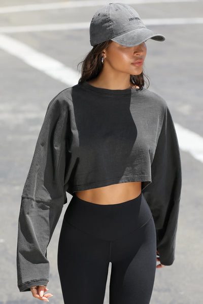 Joah Brown Slouchy Crop Long Sleeve