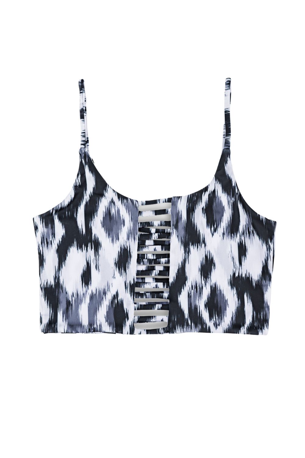 Klara Yoga Top in Blurred Ikat print