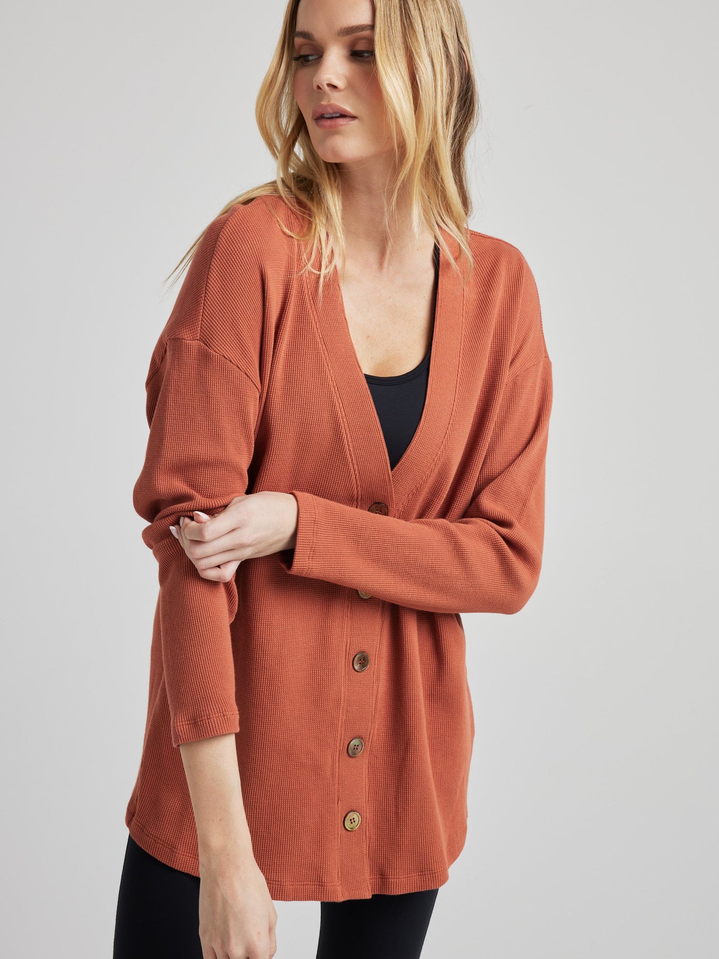 Relaxed Cardigan - Baked Clay