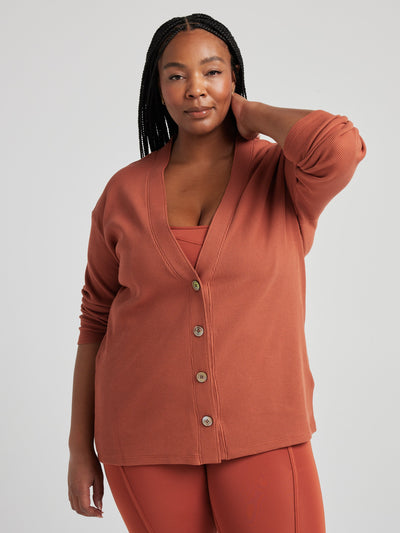 Relaxed Cardigan - Baked Clay