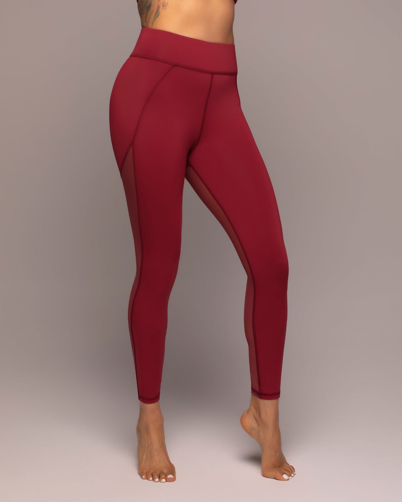 Revue Mesh Legging - Earth Red