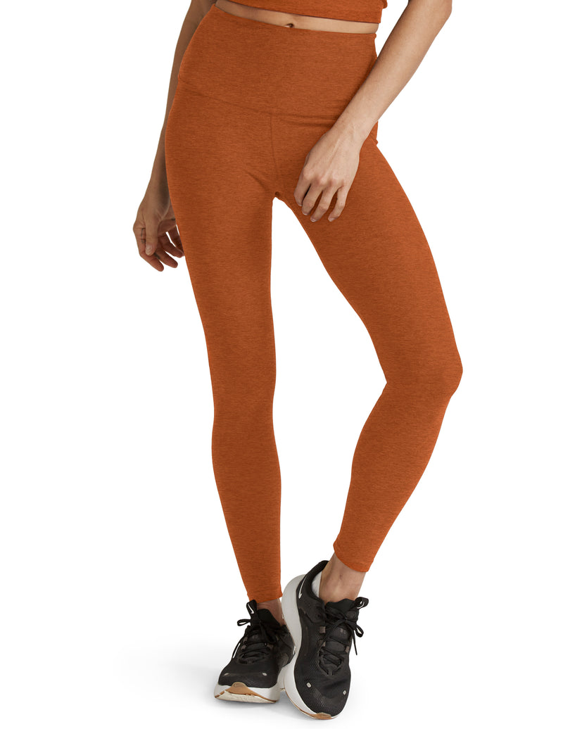 Beyond Yoga Caught in the Midi Legging - Warm Clay Heather