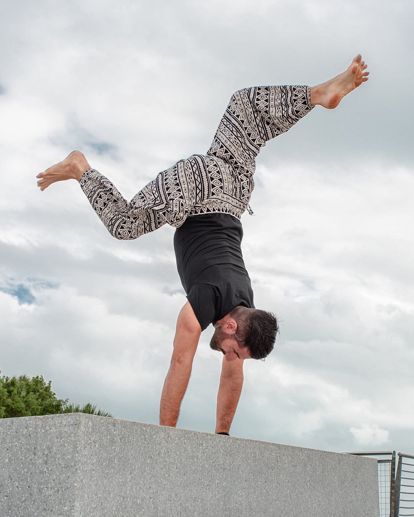 mens harem pants #color_black triangle tribal