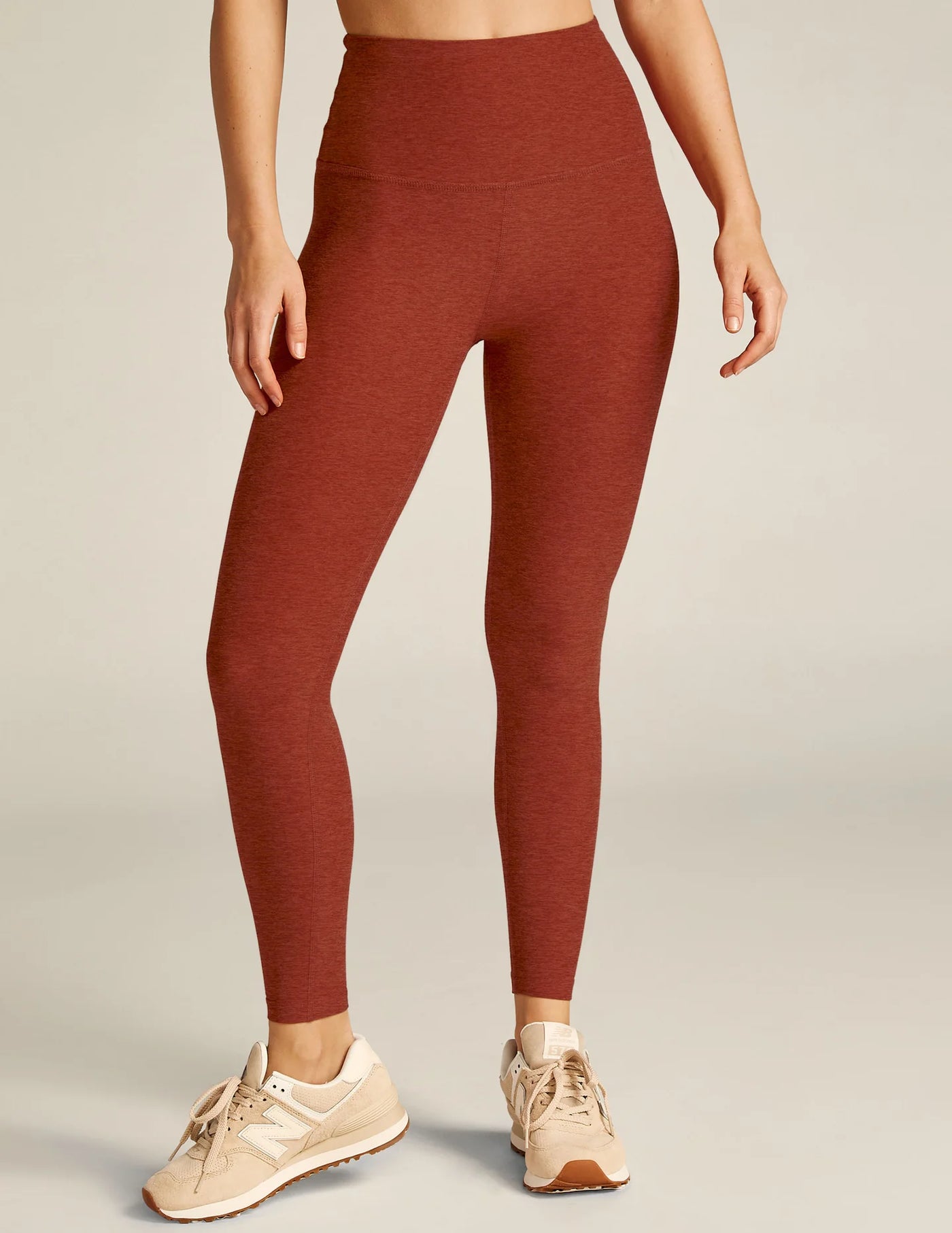 Beyond Yoga Caught in the Midi Legging - Red Sand Heather