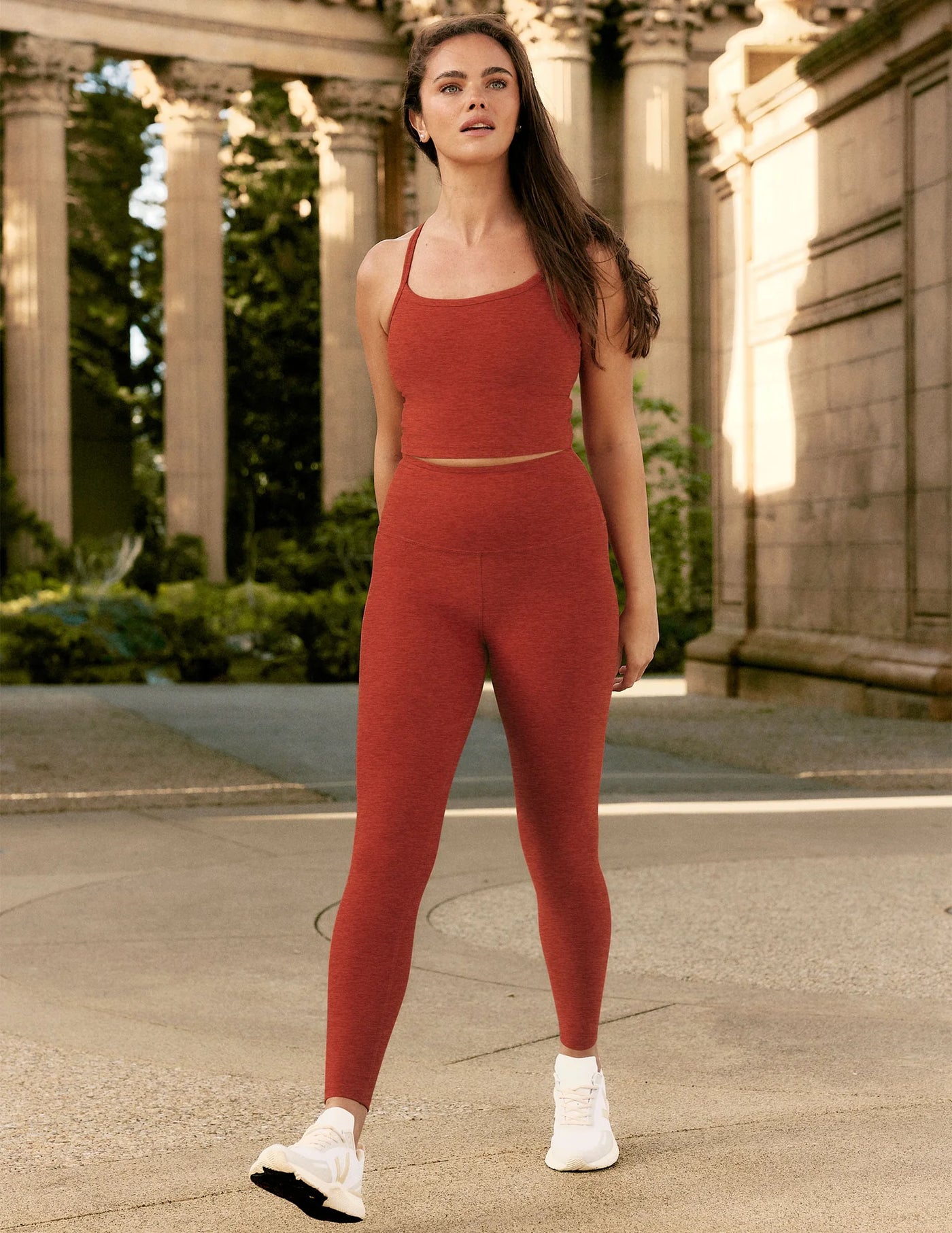 Beyond Yoga Caught in the Midi Legging - Red Sand Heather