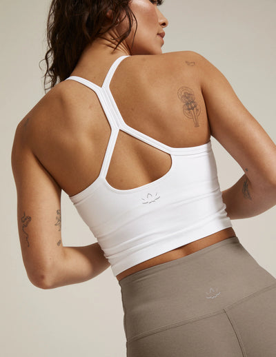 Beyond Yoga Slim Racerback Cropped Tank - White