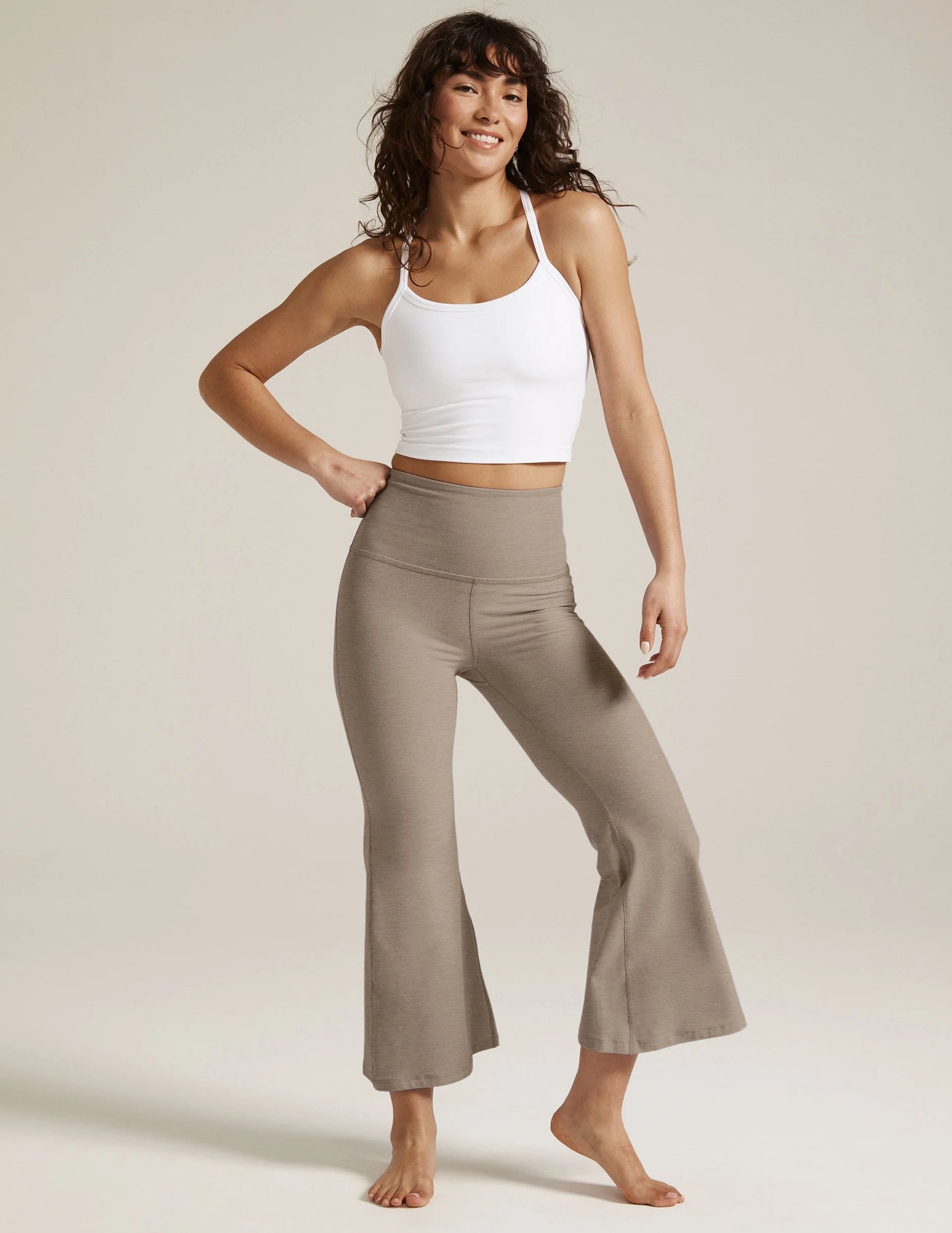 Beyond Yoga Slim Racerback Cropped Tank - White