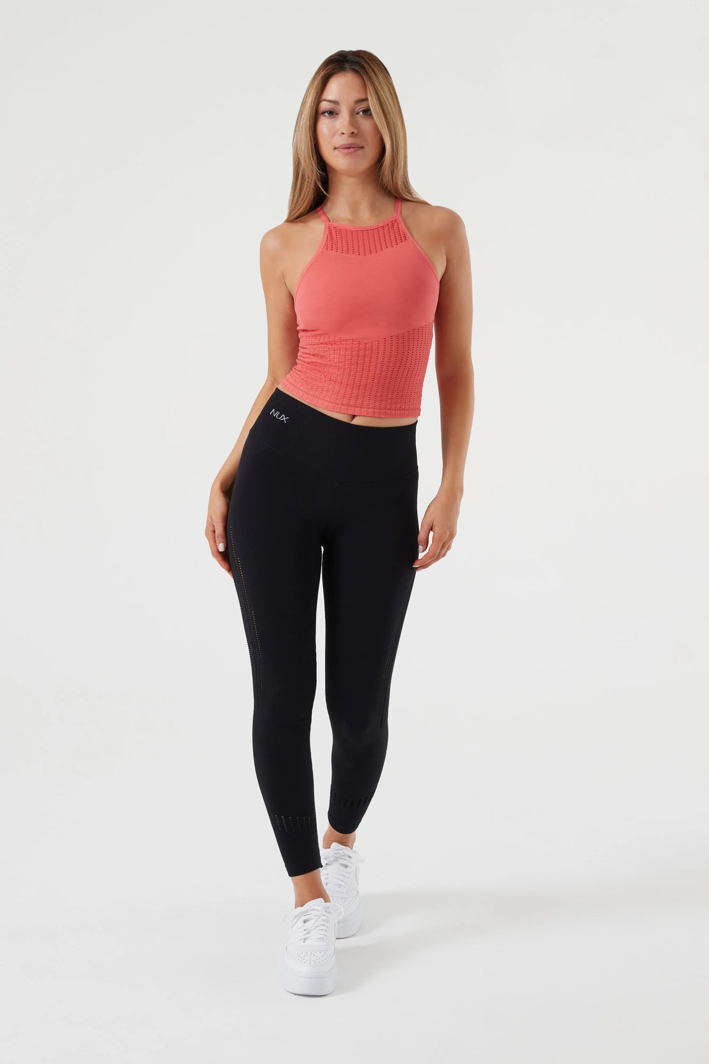 Mesh Up Crop Top - Crisscross Back Mesh Top built in bra