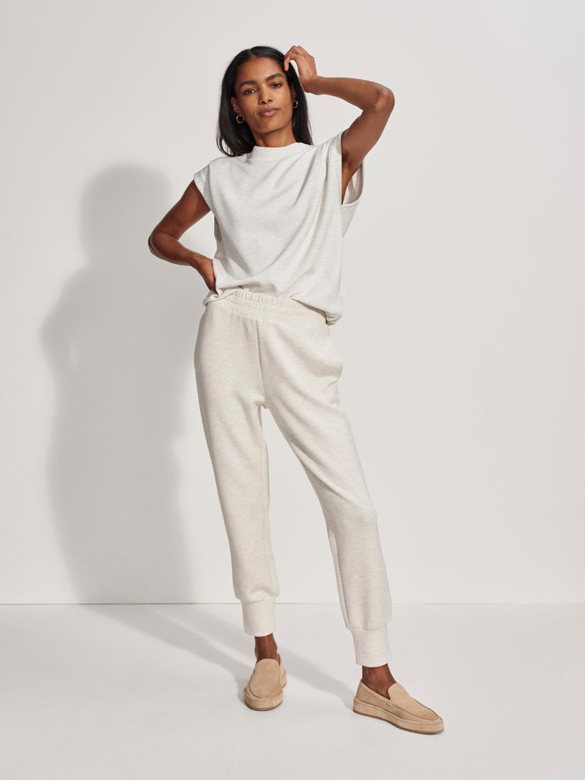 Varley Slim Cuff Pant 25 - Ivory Marl