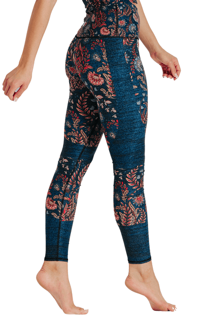 Festival Denim Printed Yoga Leggings Right