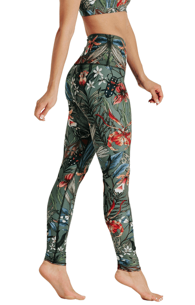 Green Thumb Printed Yoga Leggings Right