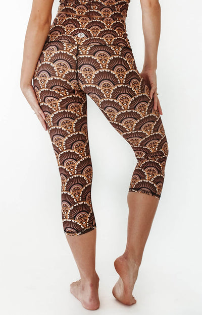 Art Deco Printed Yoga Crops Back