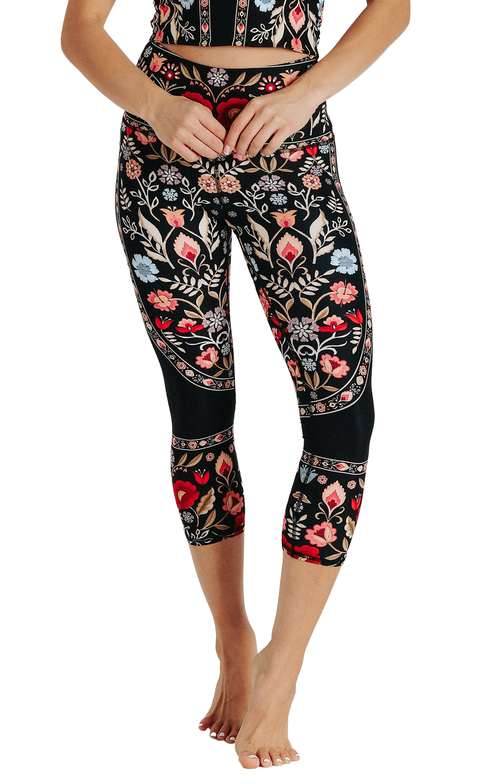 Rustica Printed Yoga Crops Front