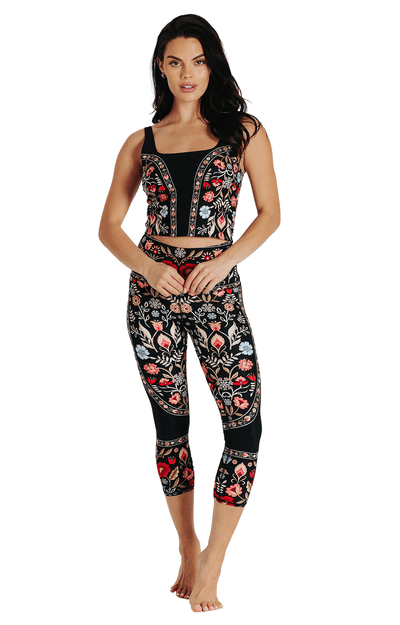 Rustica Printed Yoga Crops Full View