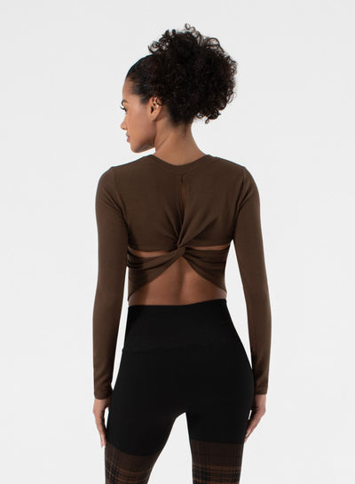 Ultra Soft Acacia Twist Back Long Sleeve