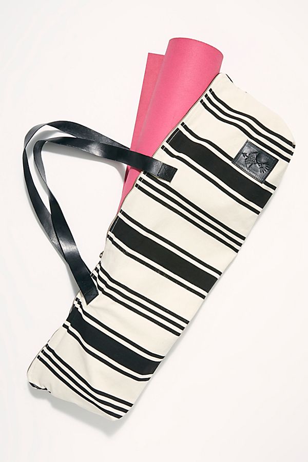 St Tropez Yoga Mat Tote - Black Stripe