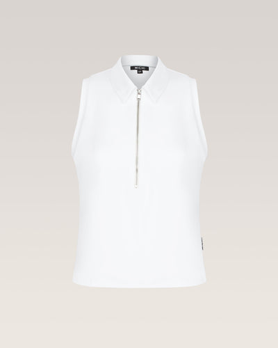 Ace Sleeveless Polo - White