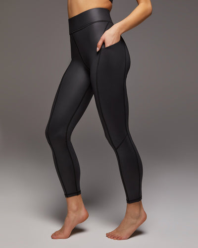 Alba Gloss Pocket Legging - Black