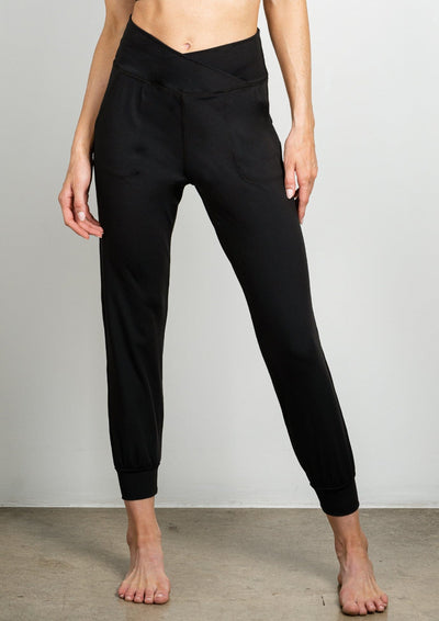 Cross Waist Jogger - Black