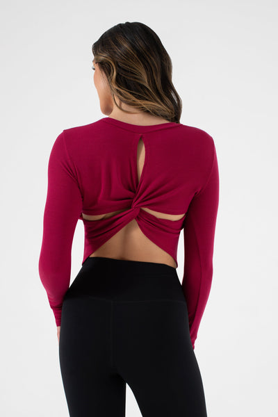 Ultra Soft Acacia Twist Back Long Sleeve