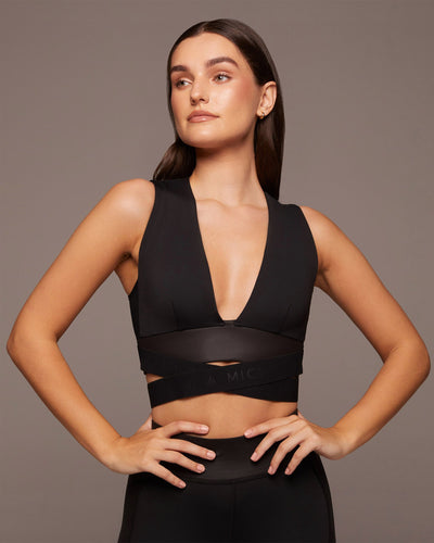 Hustle Longline Bra - Black