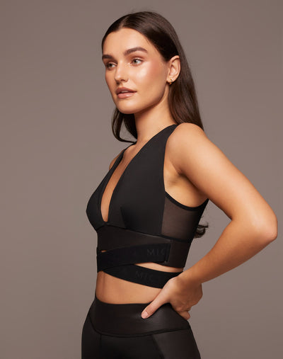 Hustle Longline Bra - Black