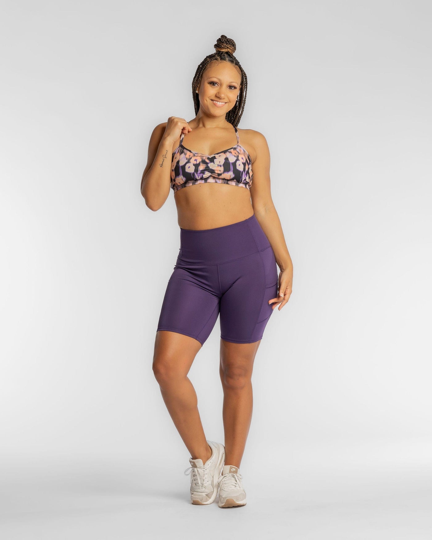 Handful Hi Five High-Waisted Biker Short - Purple Craze