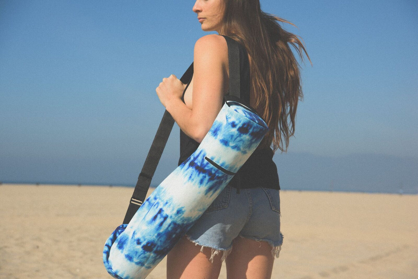 Yoga Mat Bag - Indigo Bamboo Print