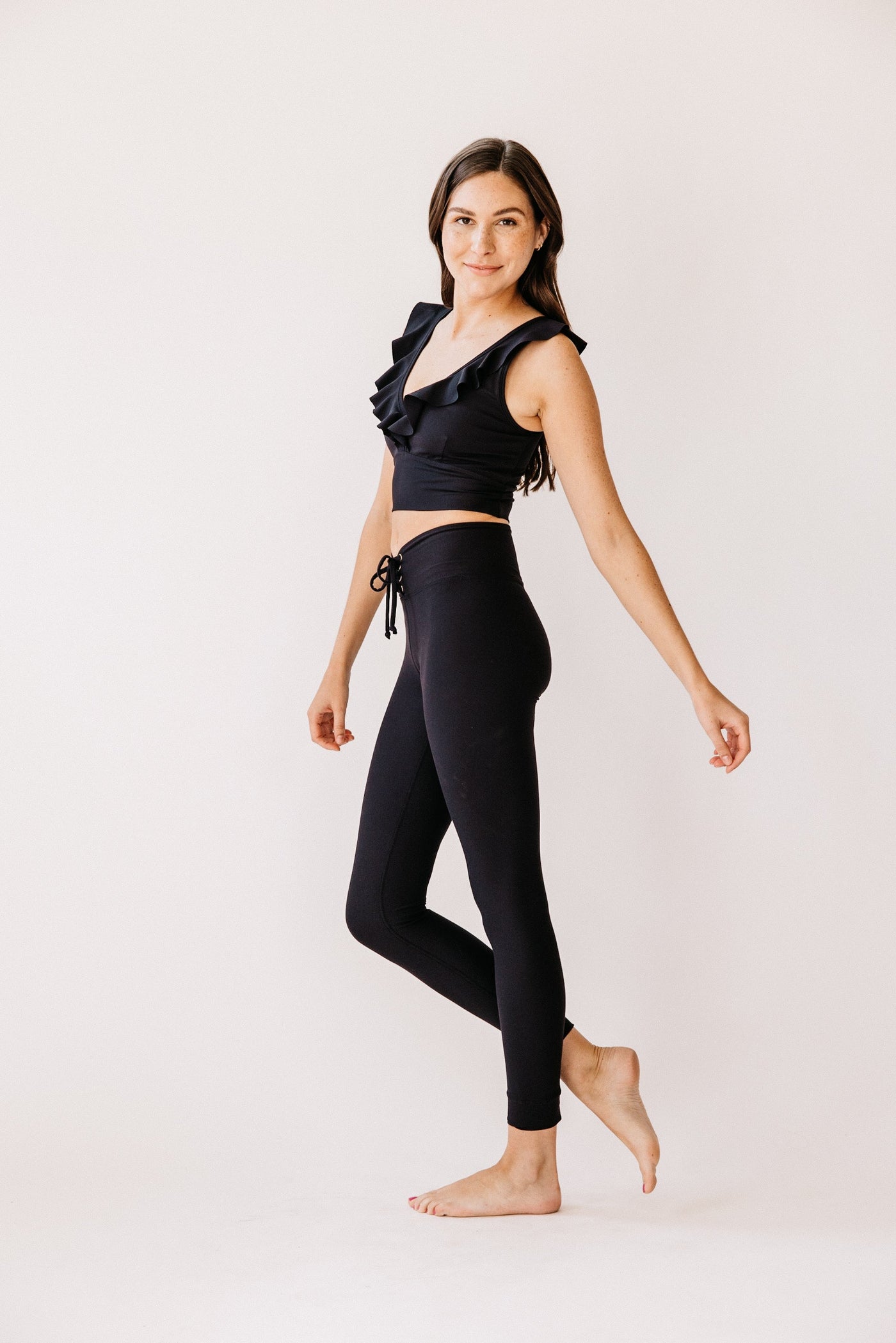 Lace Up Leggings - Black